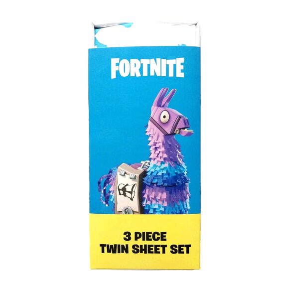 Fortnite Llama 3 Piece Microfiber Twin Bedding Sheet Set Pillowcase Kids Teens - Picture 3 of 8
